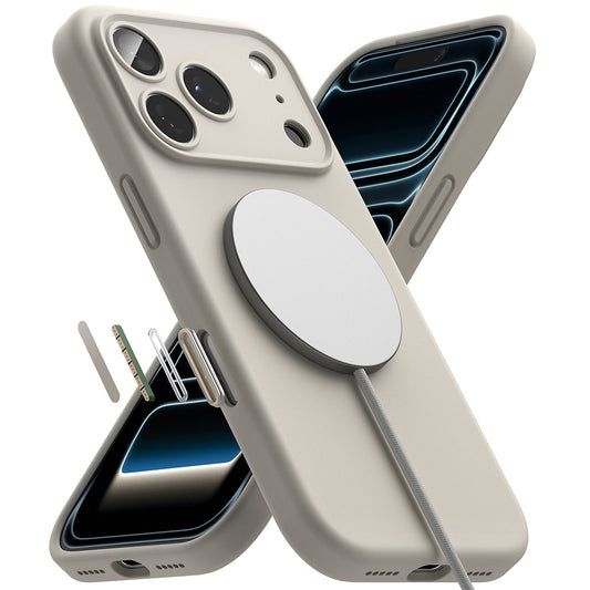 Coque MagSafe pour Apple iPhone 18 Pro Max, Ringke, Silicone, Crème