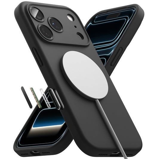Coque MagSafe pour Apple iPhone 18 Pro Max, Ringke, Silicone, Noire
