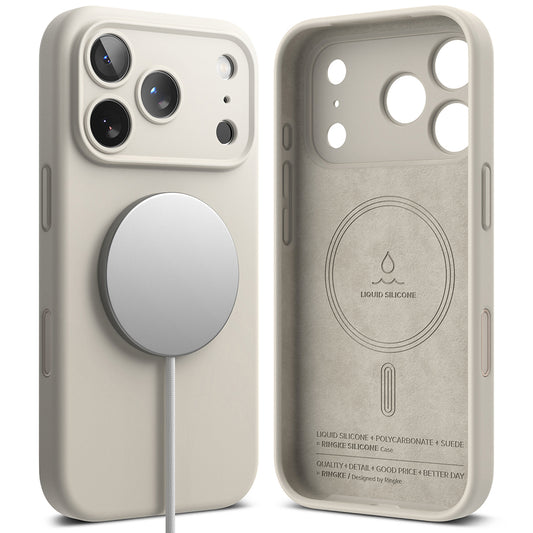 Coque MagSafe pour Apple iPhone 18 Pro, Ringke, Silicone, Crème