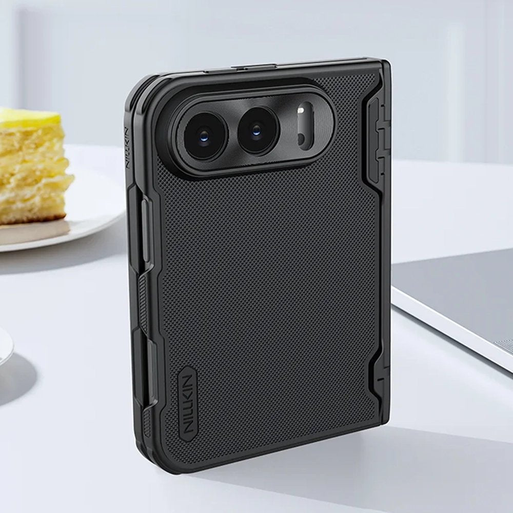 Coque MagSafe pour Apple iPhone Duo, Nillkin, Super Frosted Shield, noire satinée