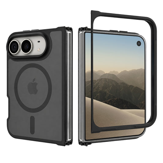 Coque MagSafe pour Apple iPhone Duo, Techsuit, PureFrost, noire satinée