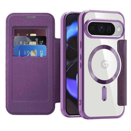 Coque MagSafe pour Google Pixel 10 Pro / 10, Techsuit, SmartMag Book, Violet