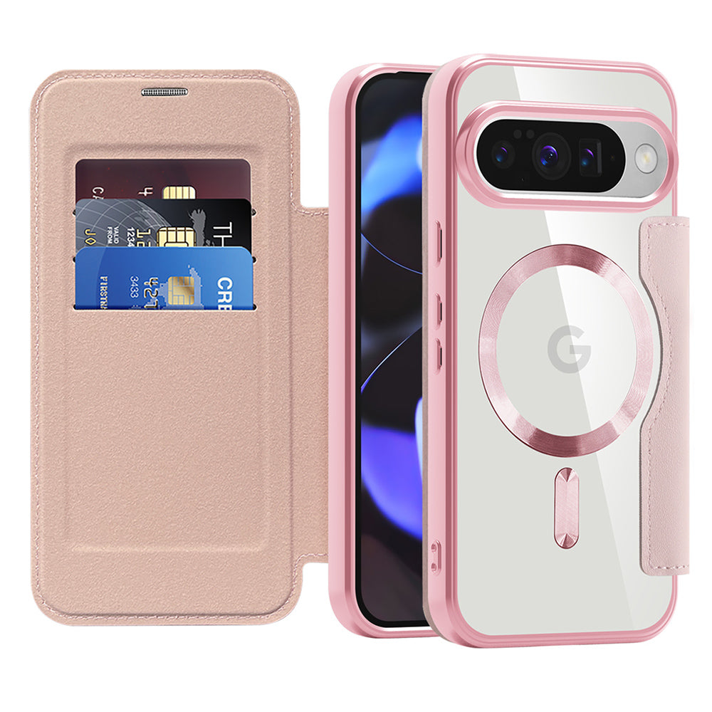 Coque MagSafe pour Google Pixel 10 Pro / 10, Techsuit, SmartMag Book, Rose