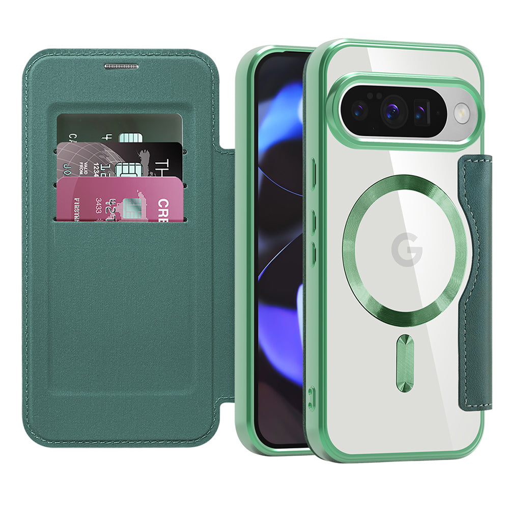 Coque MagSafe pour Google Pixel 10 Pro / 10, Techsuit, SmartMag Book, Vert