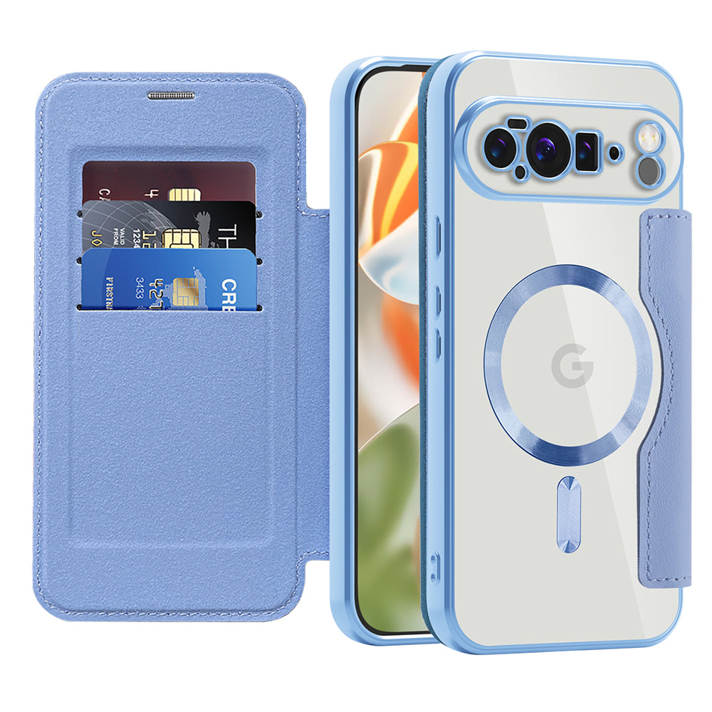 Coque MagSafe pour Google Pixel 10 Pro XL, Techsuit, SmartMag Book, Bleu