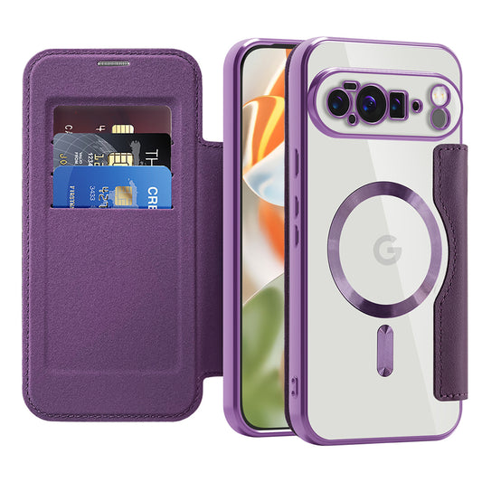 Coque MagSafe pour Google Pixel 10 Pro XL, Techsuit, SmartMag Book, Violet