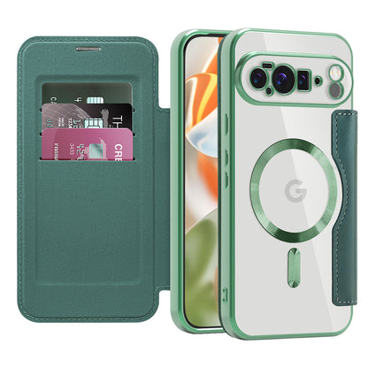 Coque MagSafe pour Google Pixel 10 Pro XL, Techsuit, SmartMag Book, Vert