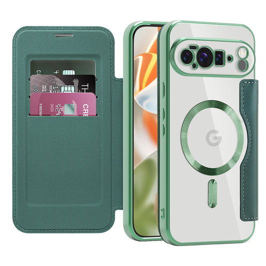 Coque MagSafe pour Google Pixel 10 Pro XL, Techsuit, SmartMag Book, Vert