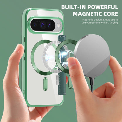 Coque MagSafe pour Google Pixel 10 Pro XL, Techsuit, SmartMag Book, Vert