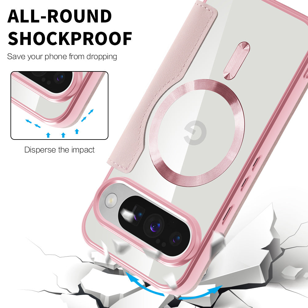 Coque MagSafe pour Google Pixel 10 Pro / 10, Techsuit, SmartMag Book, Rose