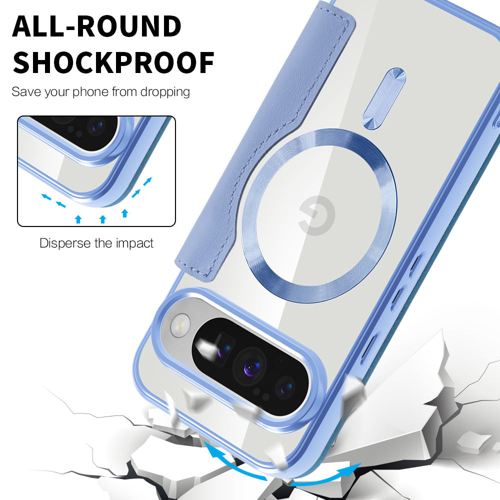 Coque MagSafe pour Google Pixel 10 Pro XL, Techsuit, SmartMag Book, Bleu