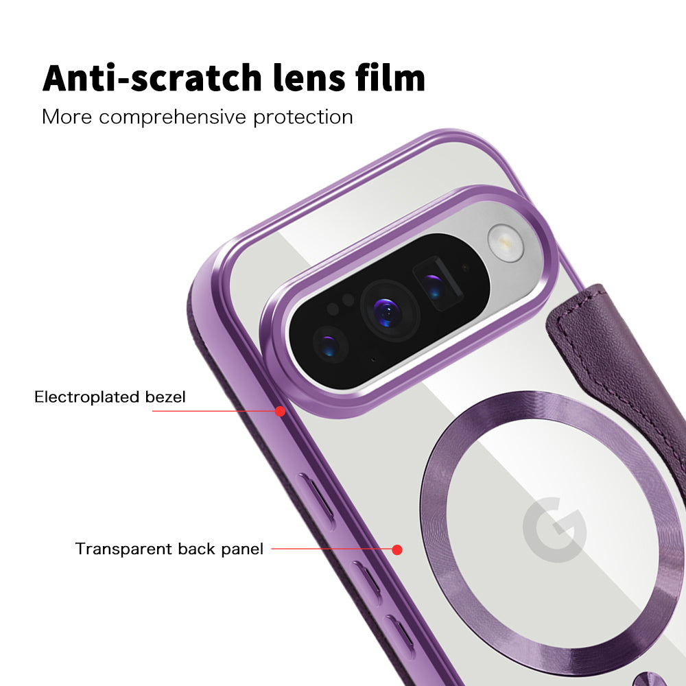 Coque MagSafe pour Google Pixel 10 Pro / 10, Techsuit, SmartMag Book, Violet