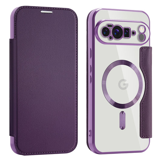 Coque MagSafe pour Google Pixel 10 Pro XL, Techsuit, SmartMag Book, Violet