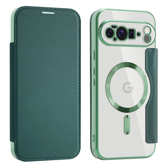 Coque MagSafe pour Google Pixel 10 Pro XL, Techsuit, SmartMag Book, Vert