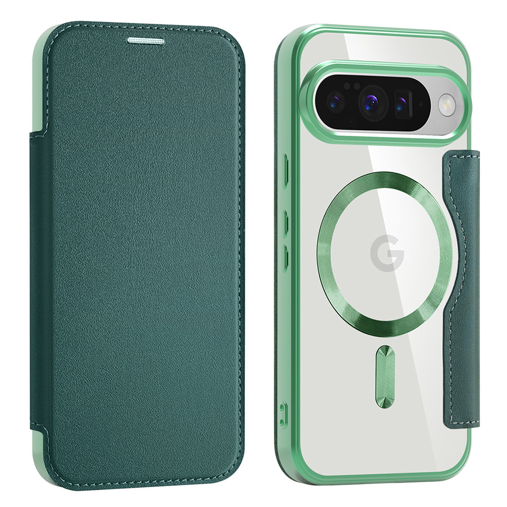 Coque MagSafe pour Google Pixel 10 Pro / 10, Techsuit, SmartMag Book, Vert
