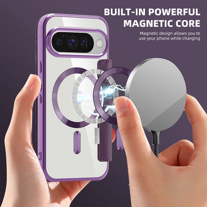 Coque MagSafe pour Google Pixel 10 Pro / 10, Techsuit, SmartMag Book, Violet