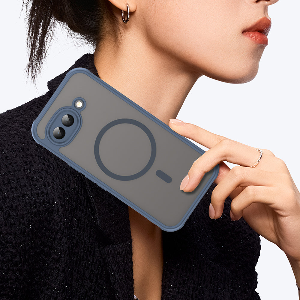 Coque MagSafe pour Google Pixel 10a, Techsuit, HaloFrost II, Bleu Marine