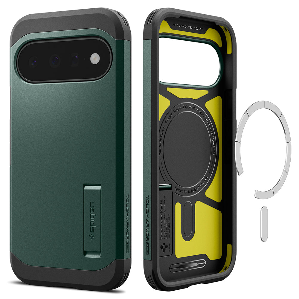 Coque MagSafe pour Google Pixel 11, Spigen, Tough Armor, Vert ACS11854