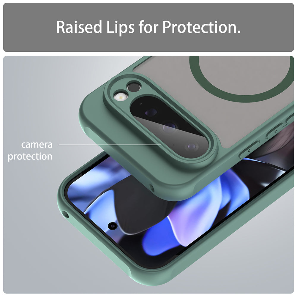 Coque MagSafe pour Google Pixel 9 Pro, Techsuit, HaloFrost II, Vert