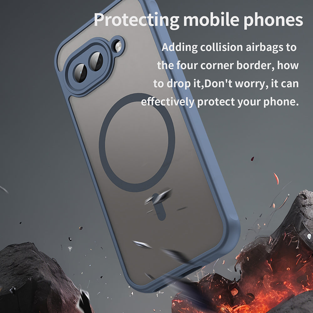 Coque MagSafe pour Google Pixel 9a, Techsuit, HaloFrost II, Bleu marine
