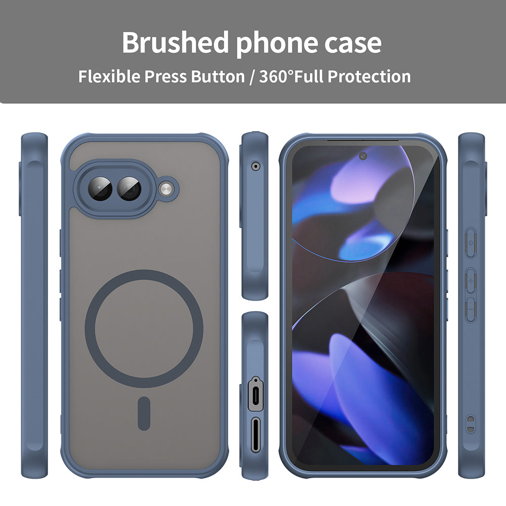 Coque MagSafe pour Google Pixel 9a, Techsuit, HaloFrost II, Bleu marine