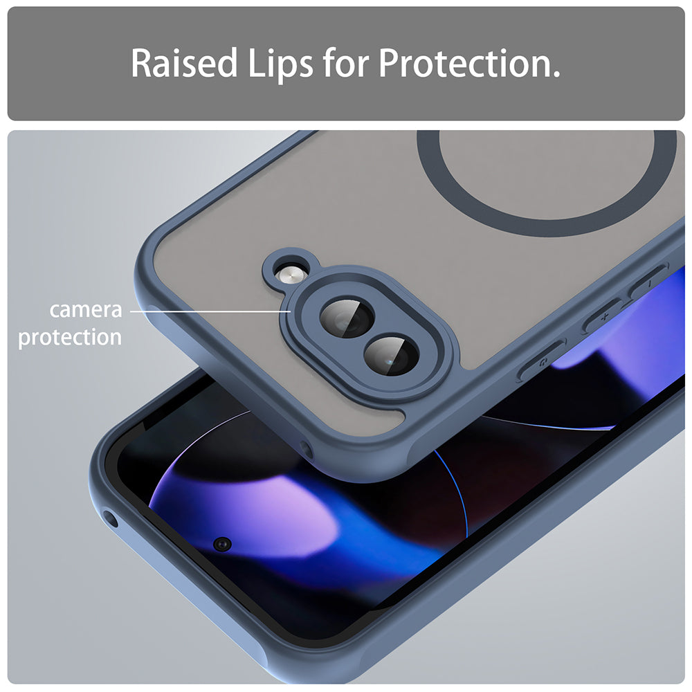 Coque MagSafe pour Google Pixel 9a, Techsuit, HaloFrost II, Bleu marine