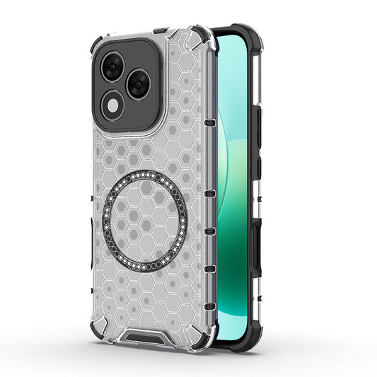 Coque MagSafe pour Honor 400 Lite, Techsuit, HoneyComb Shield, Blanche