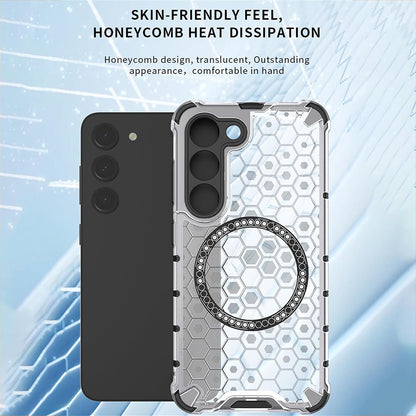 Coque MagSafe pour Honor Magic6 Lite, Techsuit, HoneyComb Shield, Blanche