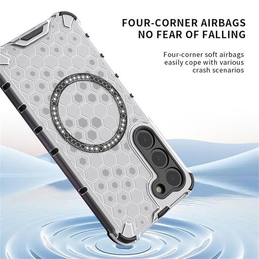 Coque MagSafe pour Honor Magic6 Lite, Techsuit, HoneyComb Shield, Noire
