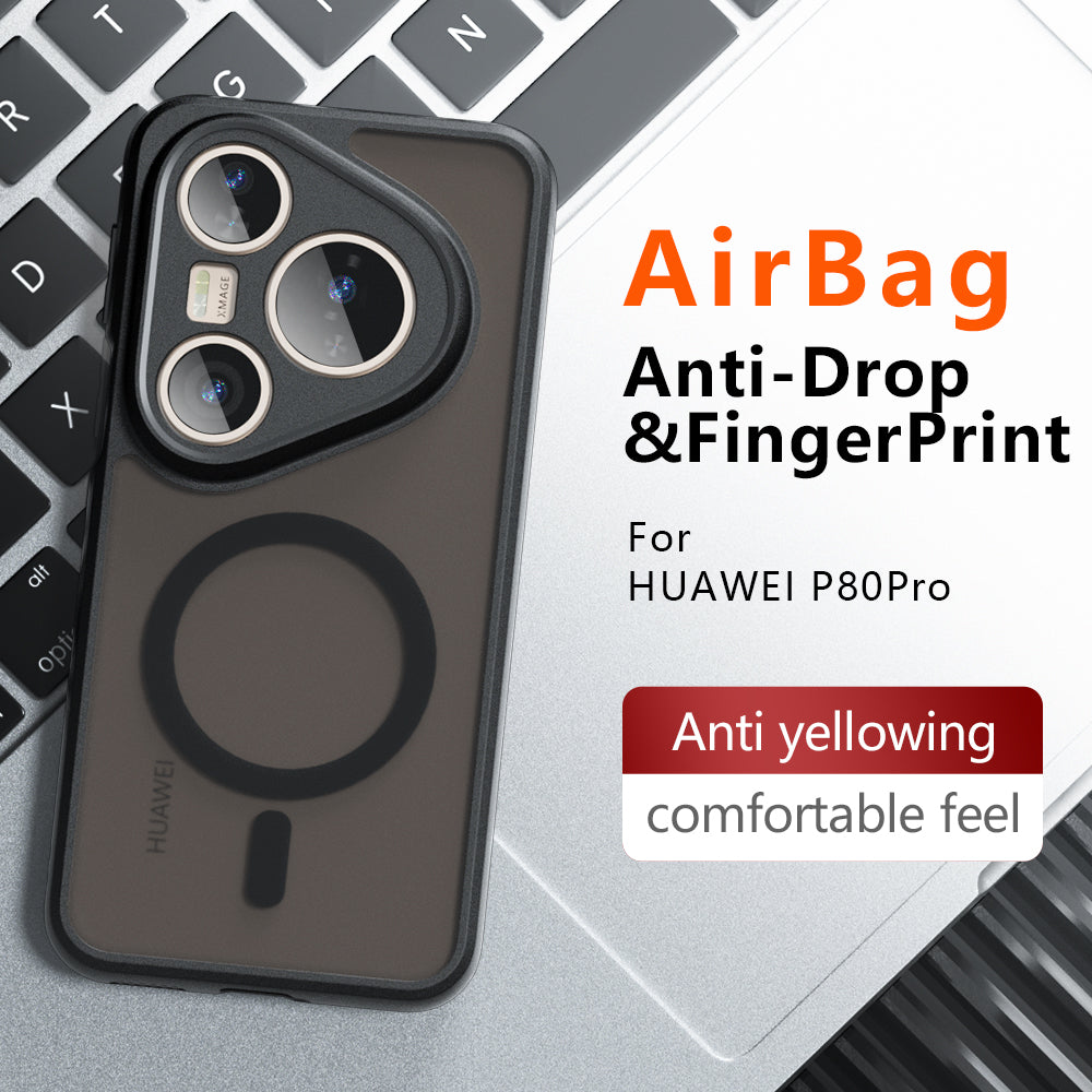 Coque MagSafe pour Huawei Pura 80 Ultra, Techsuit, PureFrost, Noir Satiné