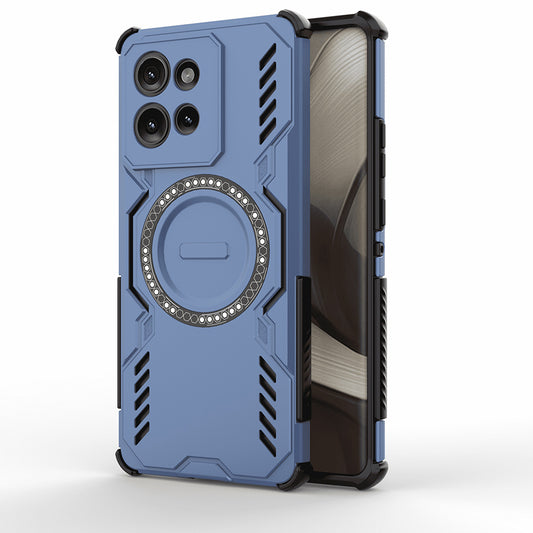 Coque MagSafe pour Motorola Edge 50, Techsuit, ArmorMag, Bleue
