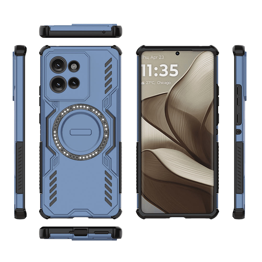 Coque MagSafe pour Motorola Edge 50, Techsuit, ArmorMag, Bleue