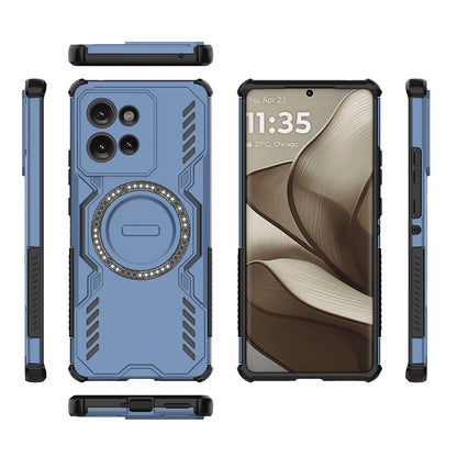 Coque MagSafe pour Motorola Edge 50, Techsuit, ArmorMag, Bleue
