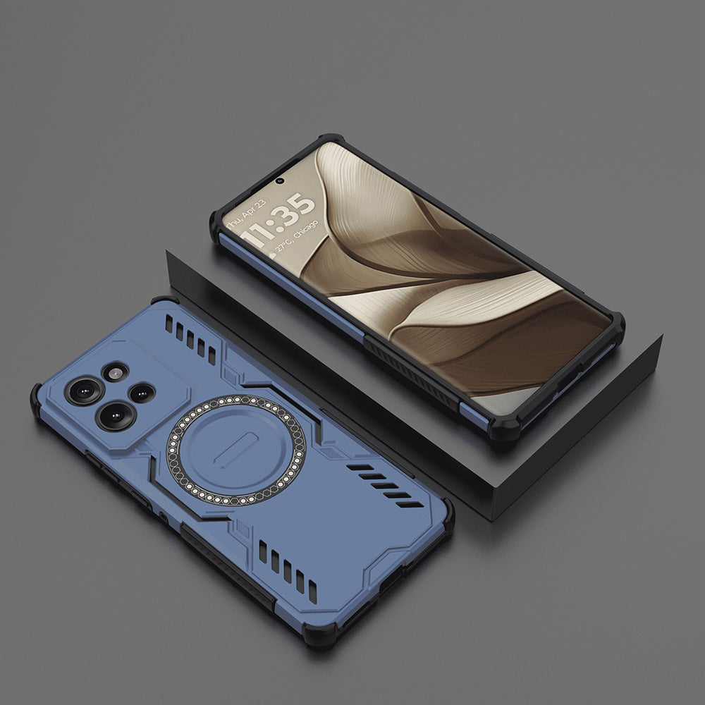 Coque MagSafe pour Motorola Edge 50, Techsuit, ArmorMag, Bleue