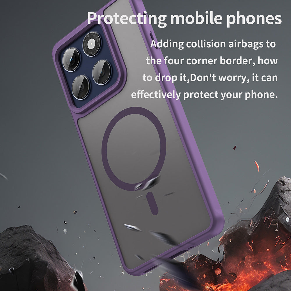 MagSafe Case for Motorola Edge 60 Pro, Techsuit, HaloFrost II (Big Lens Hole), Purple