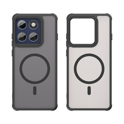 Coque MagSafe pour Motorola Edge 60 Pro, Techsuit, HaloFrost II (Grand Trou pour Objectif), Noire