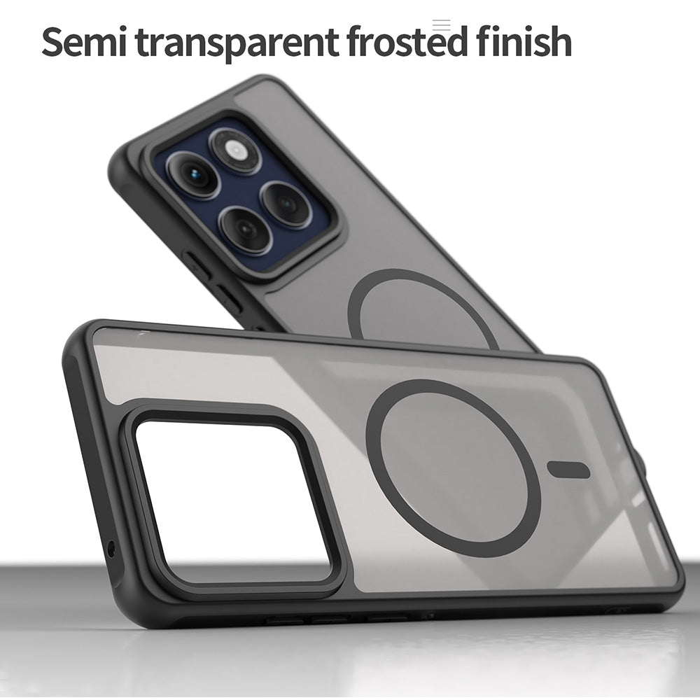 Coque MagSafe pour Motorola Edge 60 Pro, Techsuit, HaloFrost II (Grand Trou pour Objectif), Noire