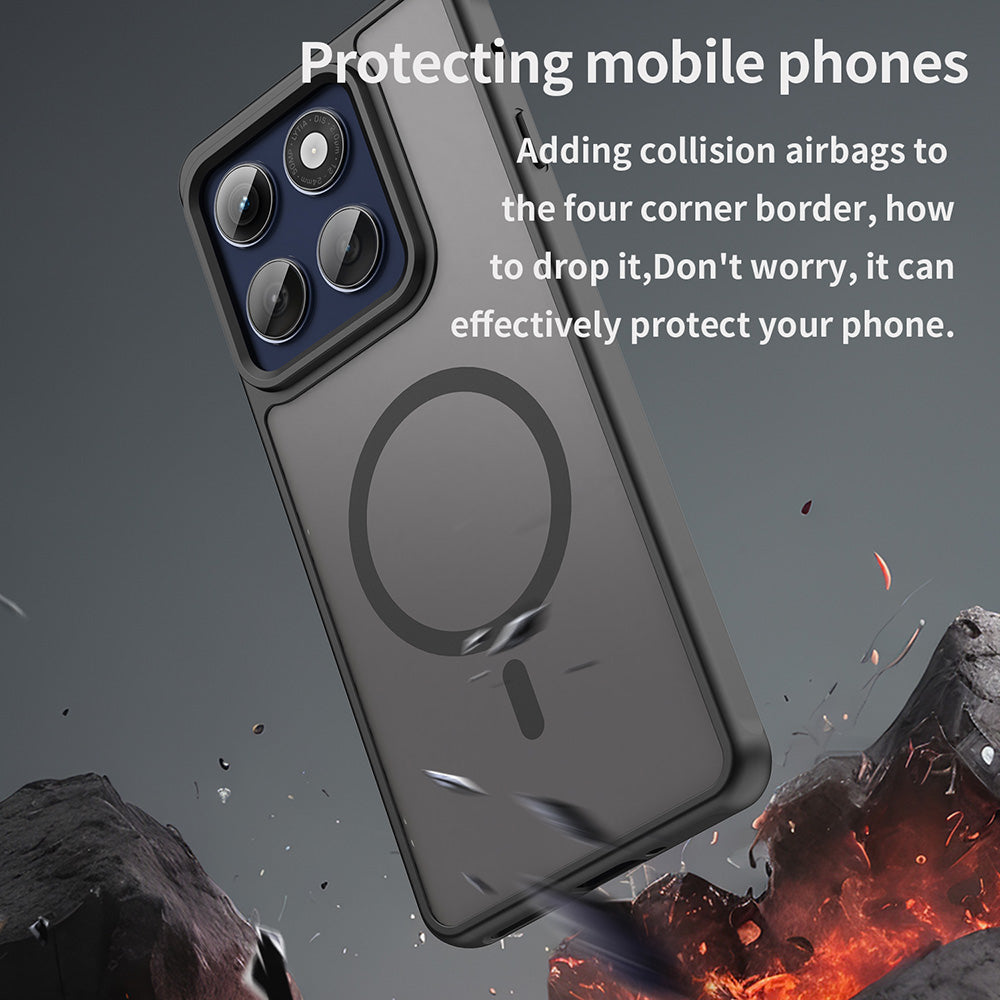 Coque MagSafe pour Motorola Edge 60 Pro, Techsuit, HaloFrost II (Grand Trou pour Objectif), Noire