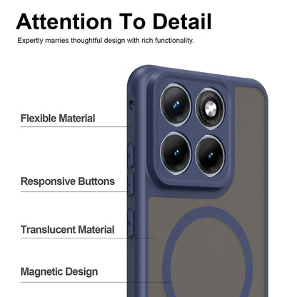 Étui MagSafe pour Motorola Edge 70 Fusion, Techsuit, HaloFrost II, Bleu Marine