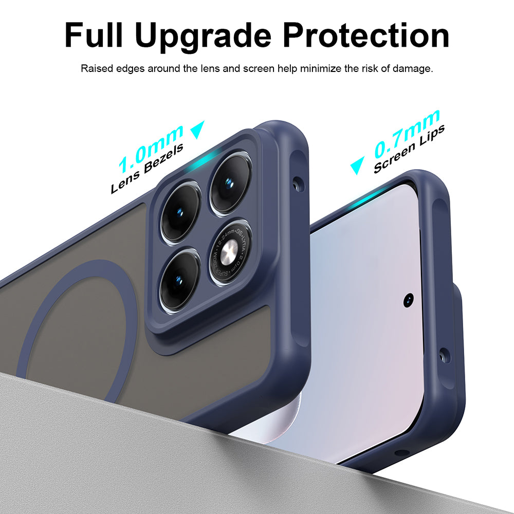 Étui MagSafe pour Motorola Edge 70 Fusion, Techsuit, HaloFrost II, Bleu Marine