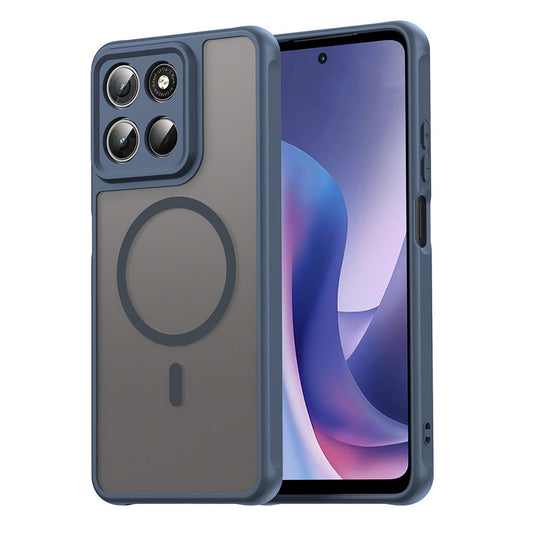 Coque MagSafe pour Motorola Moto G47 / G37 Power / G37, Techsuit, HaloFrost II, Bleu marine