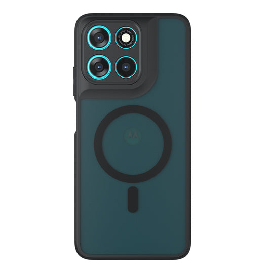 Étui MagSafe pour Motorola Moto G77 / G67, Techsuit, PureFrost, Noir Satiné