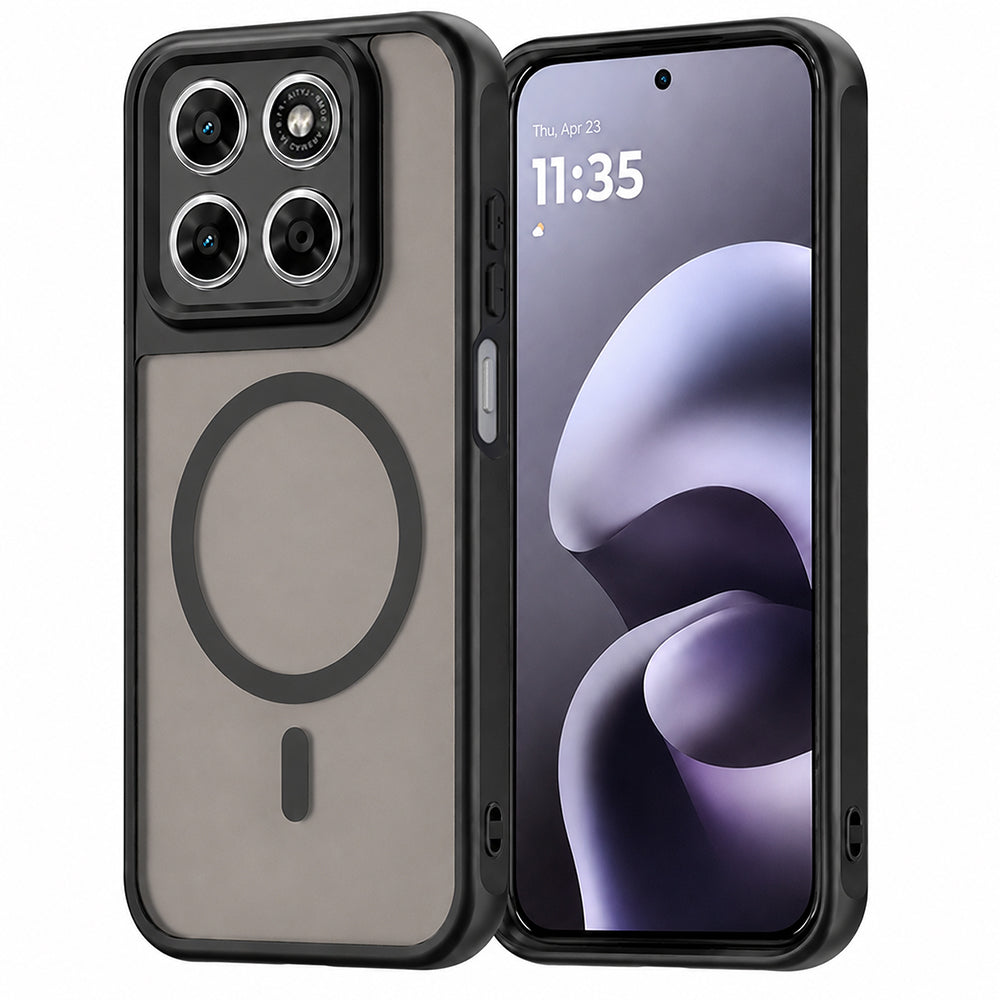 Coque MagSafe pour Motorola Moto G87 / G77 / G67, Techsuit, HaloFrost II, Noire