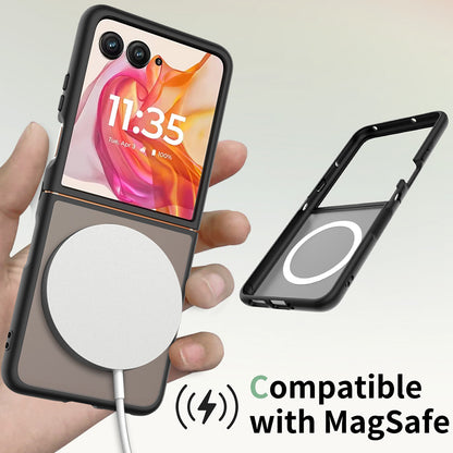 Coque MagSafe pour Motorola Razr 70 Plus / Razr 50 Ultra, Techsuit, PureFrost, Noir Satiné