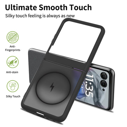 Coque MagSafe pour Motorola Razr 70 Plus / Razr 50 Ultra, Techsuit, PureFrost, Noir Satiné