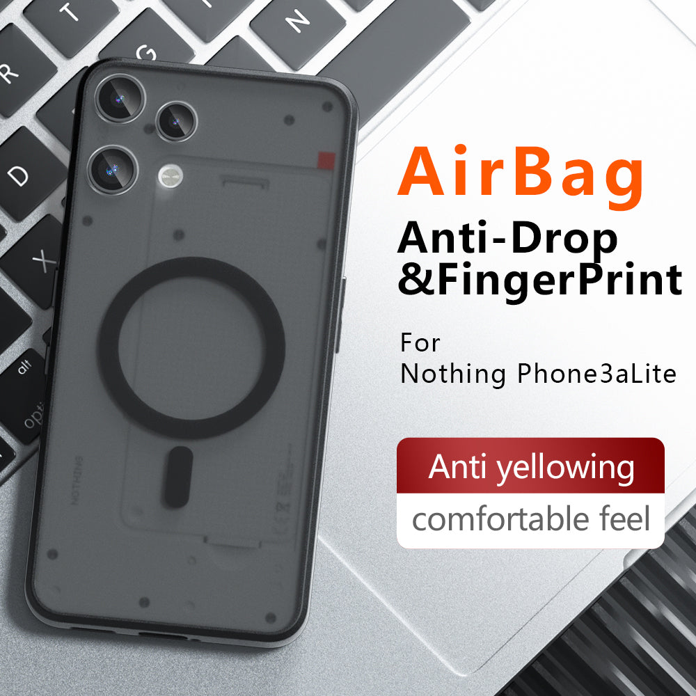 Coque MagSafe pour Nothing Phone (3a) Lite, Techsuit, PureFrost, Noir Satiné