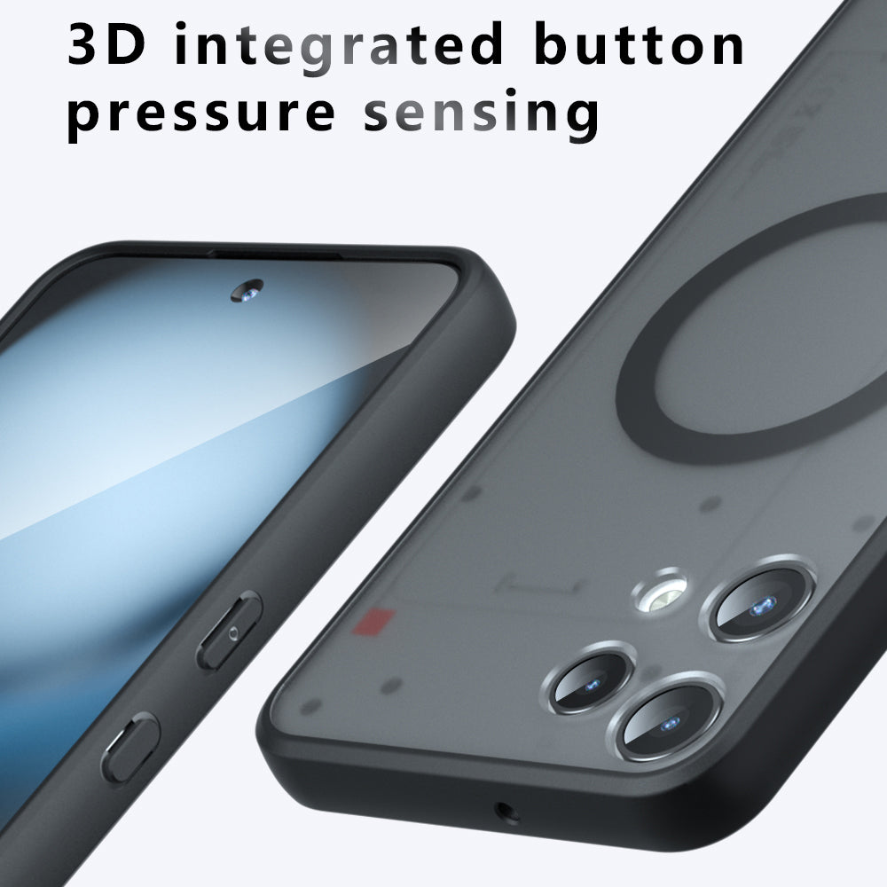Coque MagSafe pour Nothing Phone (3a) Lite, Techsuit, PureFrost, Noir Satiné