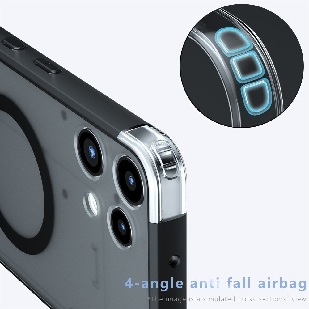 Coque MagSafe pour Nothing Phone (3a) Lite, Techsuit, PureFrost, Noir Satiné