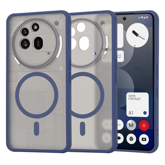 Coque MagSafe pour Nothing Phone (3a) Pro, Techsuit, HaloFrost, Bleu marine
