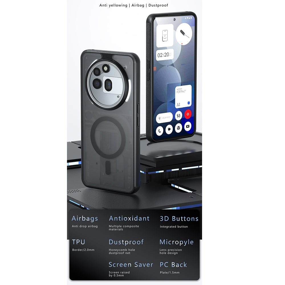 Coque MagSafe pour Nothing Phone (3a) Pro, Techsuit, PureFrost, Noire